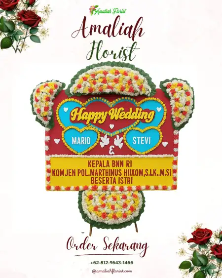 Papan Bunga Pernikahan Tigaherang